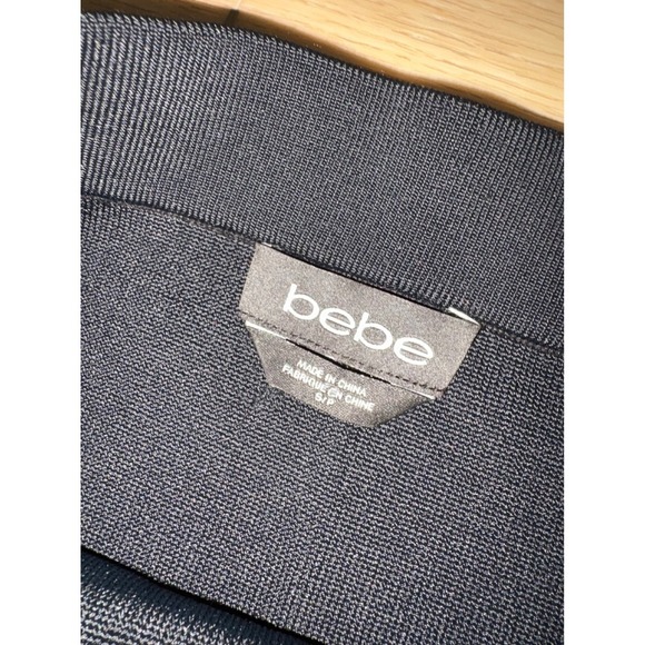 Bebe Black White Color Block Mini Skirt Asymmetrical Zipper Detail Size S - Picture 5 of 6